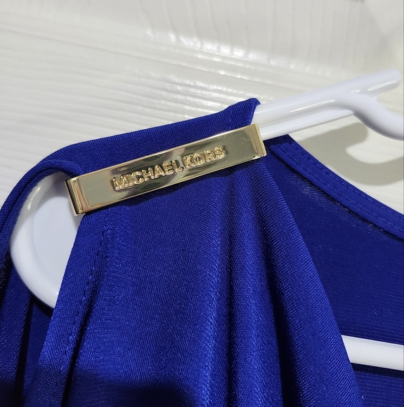 Michael Kors Women's Blue Cold Shouder Top Size 2X - Picture 7 of 9